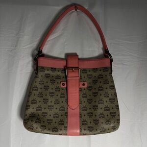 MCM Pink and Tan Shoulder Bag